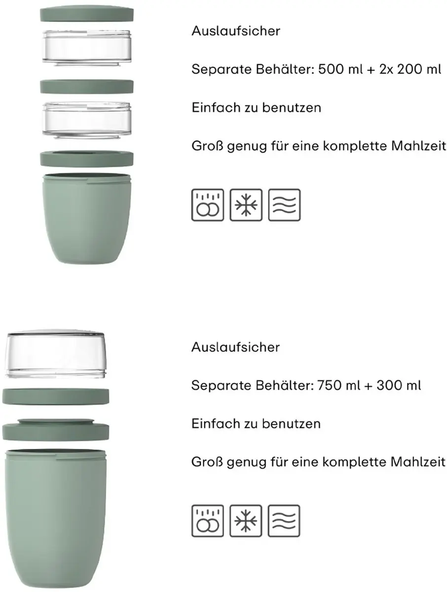 Mepal Lunchpot-Set Ellipse 900ml & 1050ml - Nordic Black