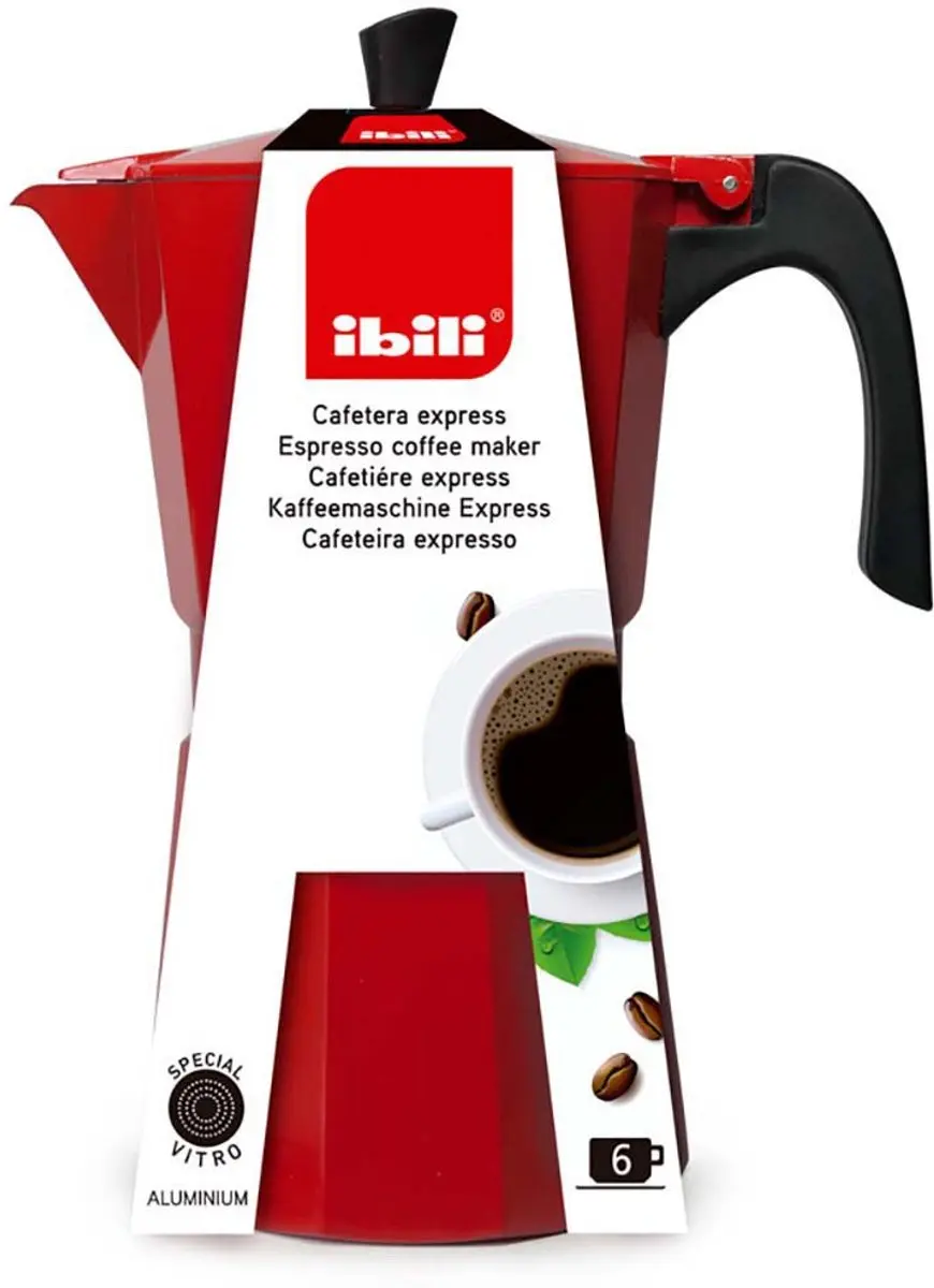 Ibili Bahia Koffiezetapparaat 6 Bekers - 0,3L - Rood
