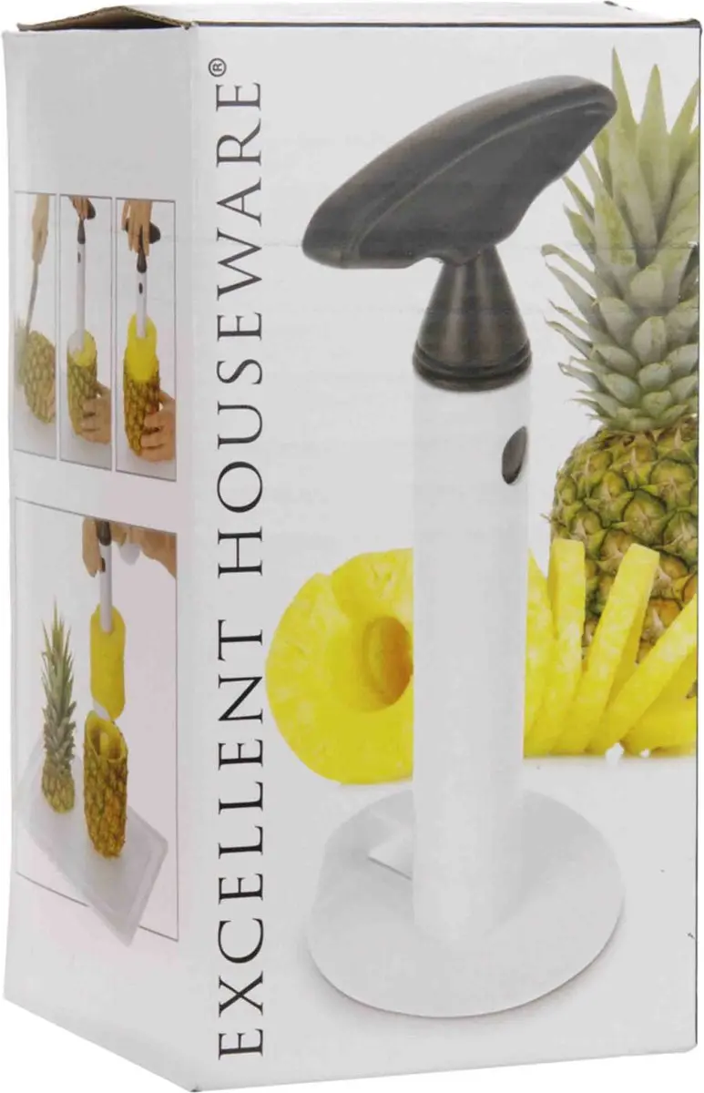 Excellent Houseware Ananassnijder - Wit - 19 cm