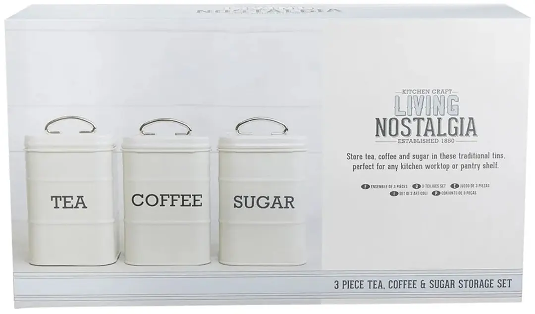 KitchenCraft Living Nostalgia Voorraadbussen 3-delig - 999ml - Crème