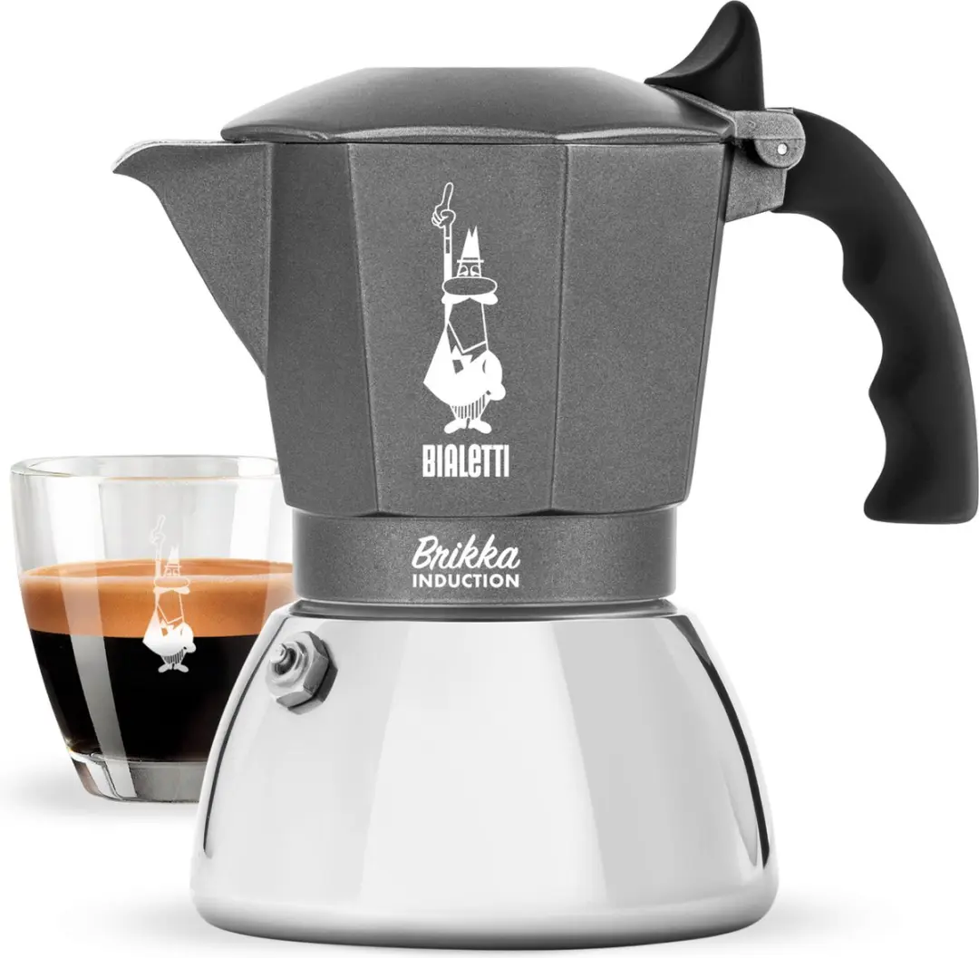 Bialetti Brikka Induction 4 Koppen Espressomachine - Zwart/RVS