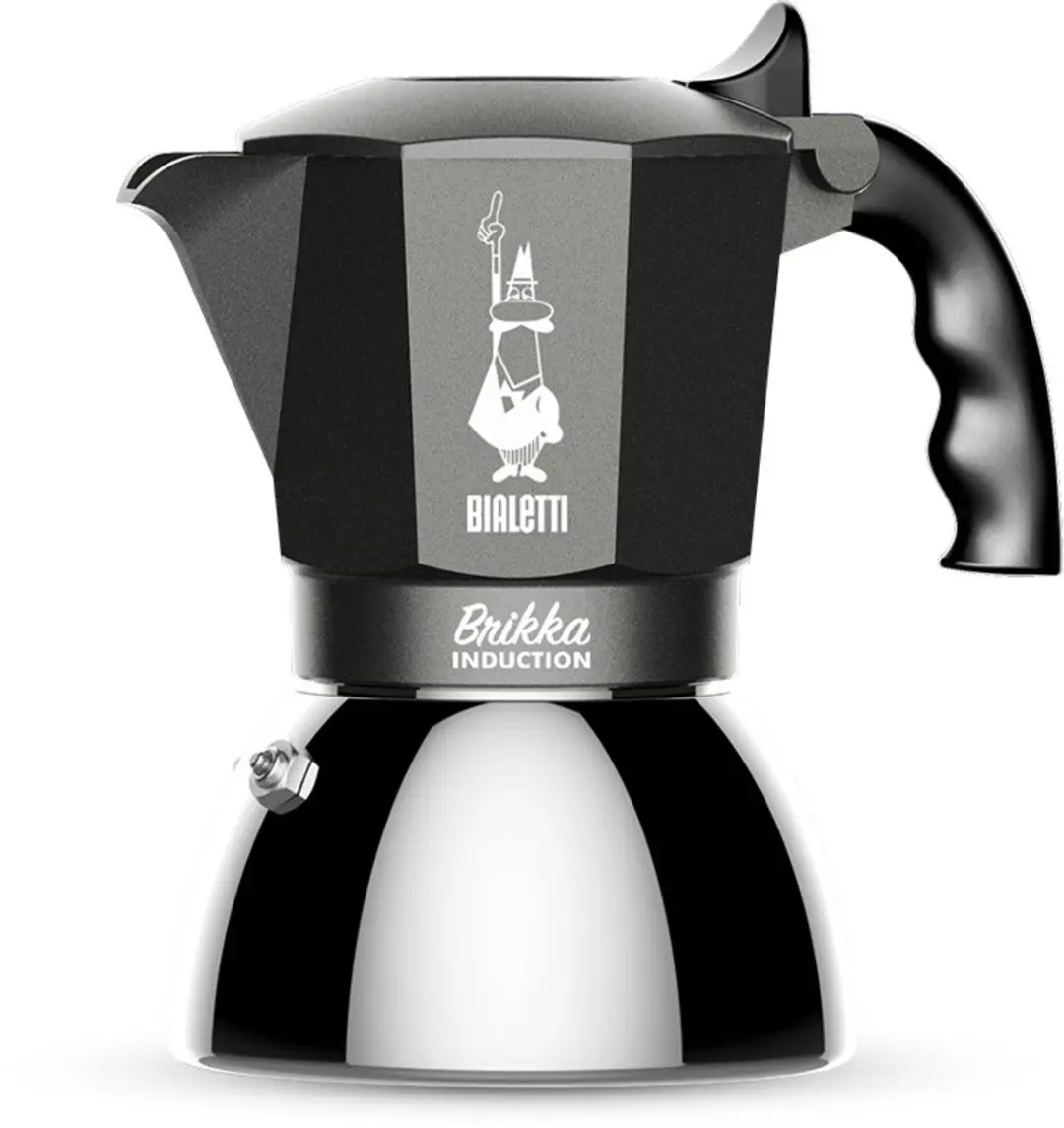 Bialetti Brikka Induction 4 Koppen Espressomachine - Zwart/RVS