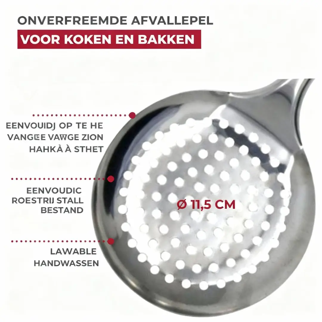 Fackelmann Schuimspaan Elemental 32cm - Roestvrij staal