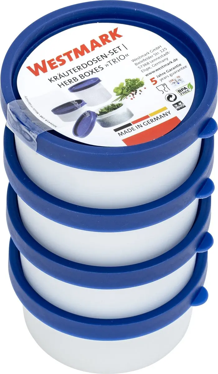 Westmark Trio Diepvriesdozen 100ml - 4 Stuks - Blauw/Wit - afbeelding 6 van 6