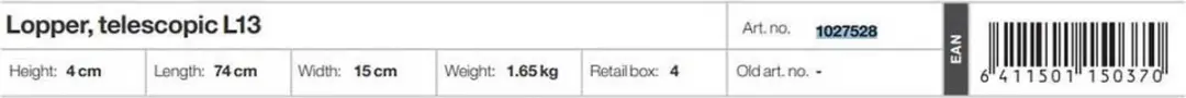 Fiskars Solid 1027528 Telescoop Schaarsechiaar - Zwart
