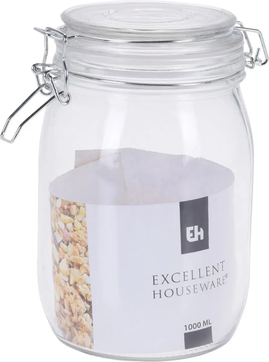 Excellent Houseware Weckpotten Glas 1L - 20 Stuks