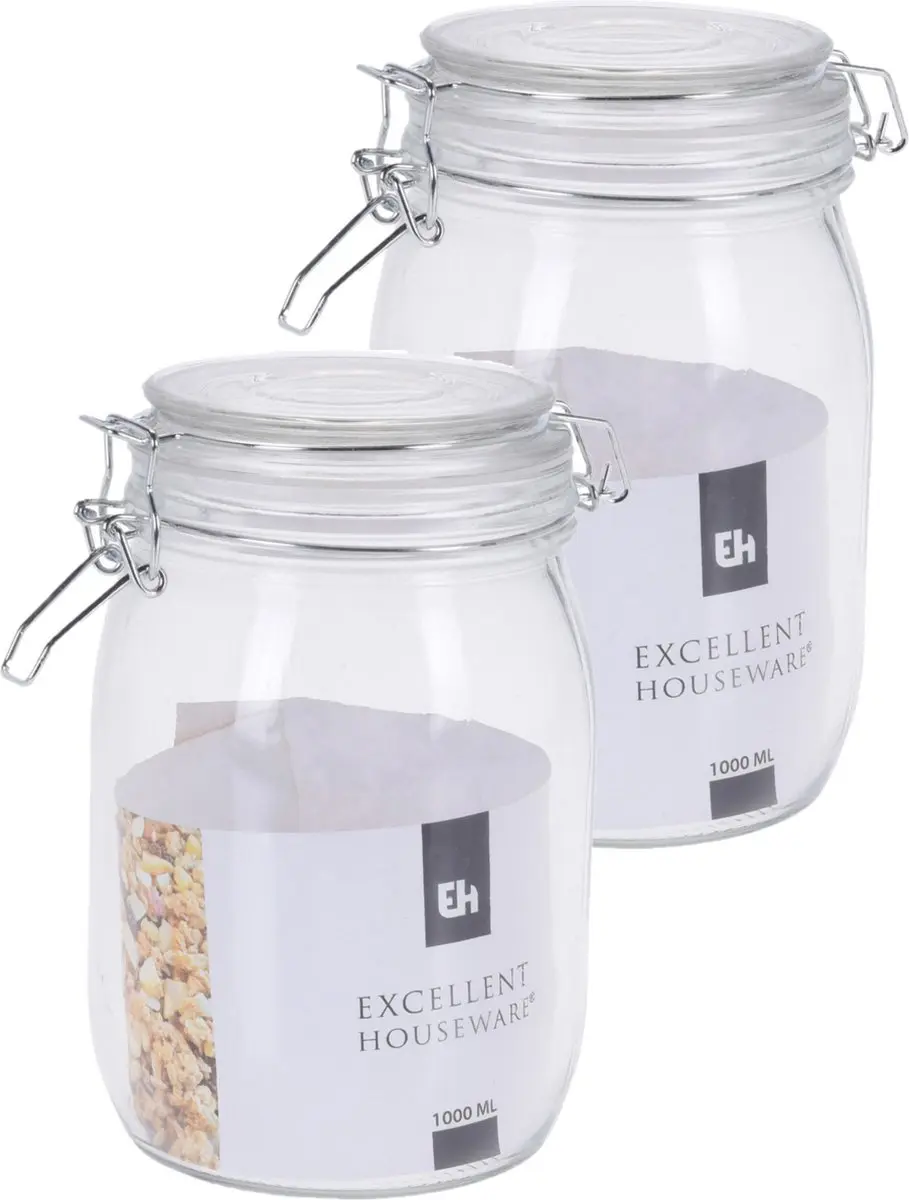 Excellent Houseware Weckpotten Glas 1L
