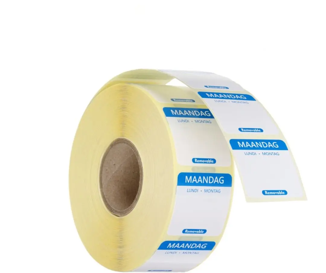 HENDI Herbruikbare Dagstickers Maandag Blauw - 1000 Stuks
