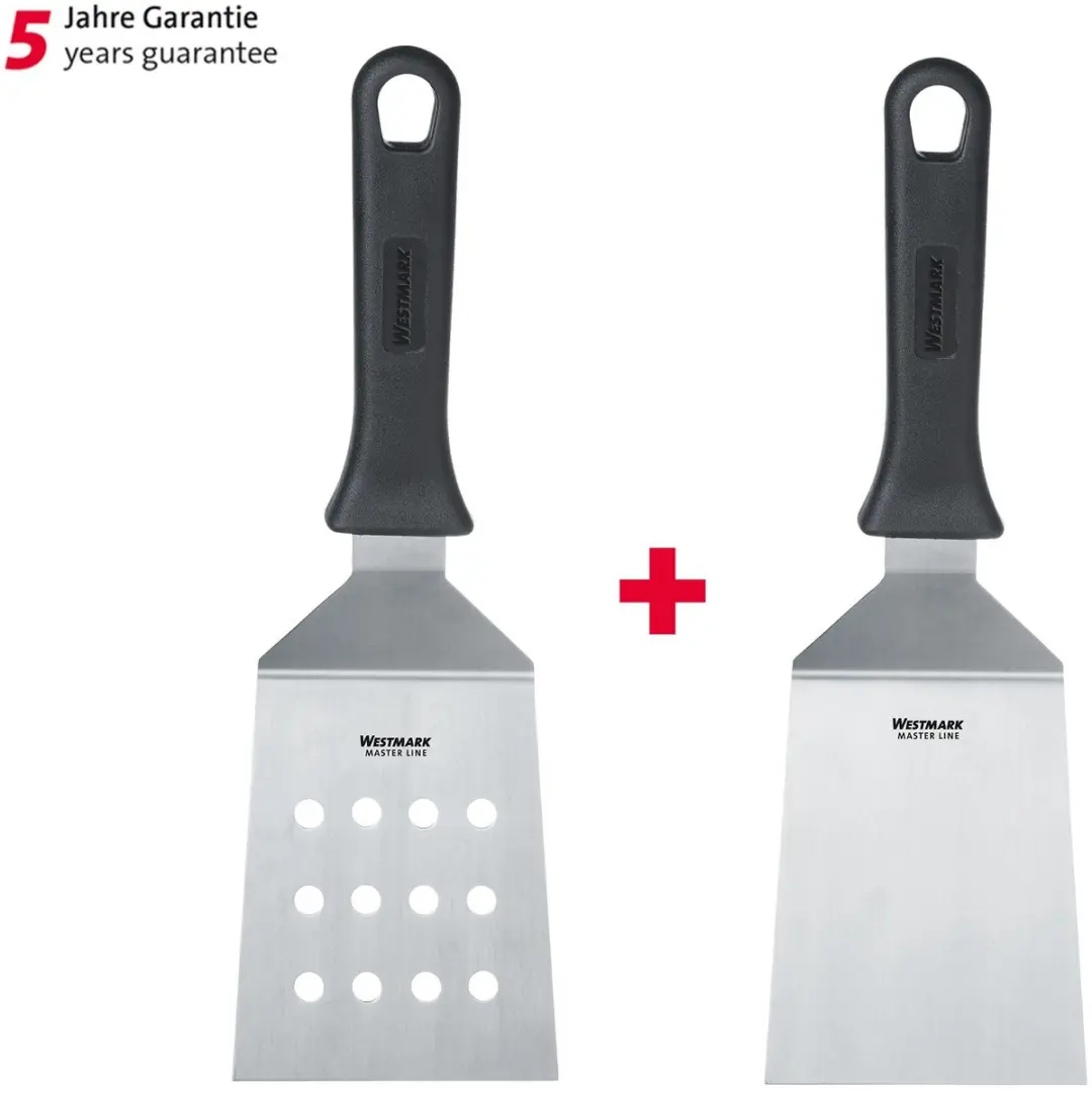 Westmark Master Line Keer-/Grillspatels 2 Stuks - RVS - Zwart/Zilver