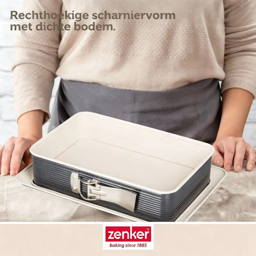 Zenker Smart Pastry Rechthoekige Springvorm 28x18cm - Wit/Zwart