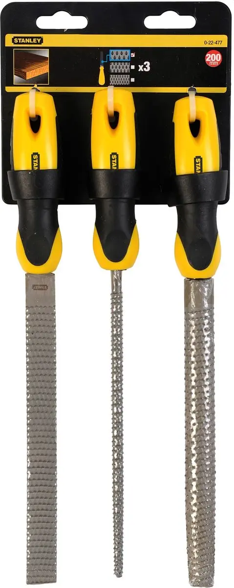 Stanley 3-delige Set Rasp Bastaard 200mm - 3 Stuks