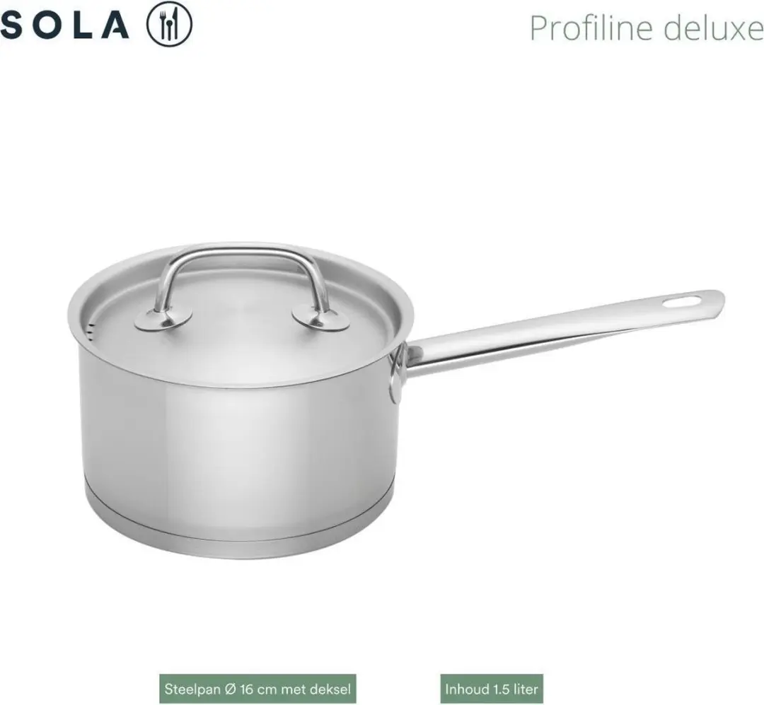 Sola Profiline PFAS-vrij Pannen 4-delig - 1,5L/16cm - Zilver