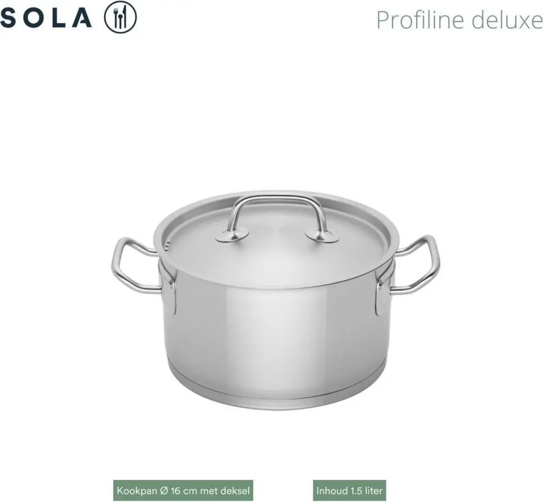 Sola Profiline PFAS-vrij Pannen 4-delig - 1,5L/16cm - Zilver