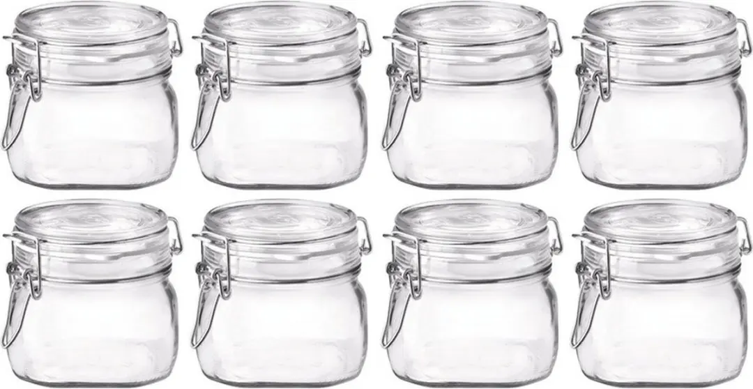 Bormioli Rocco Weckpotten 500ml - 8 Stuks - Transparant