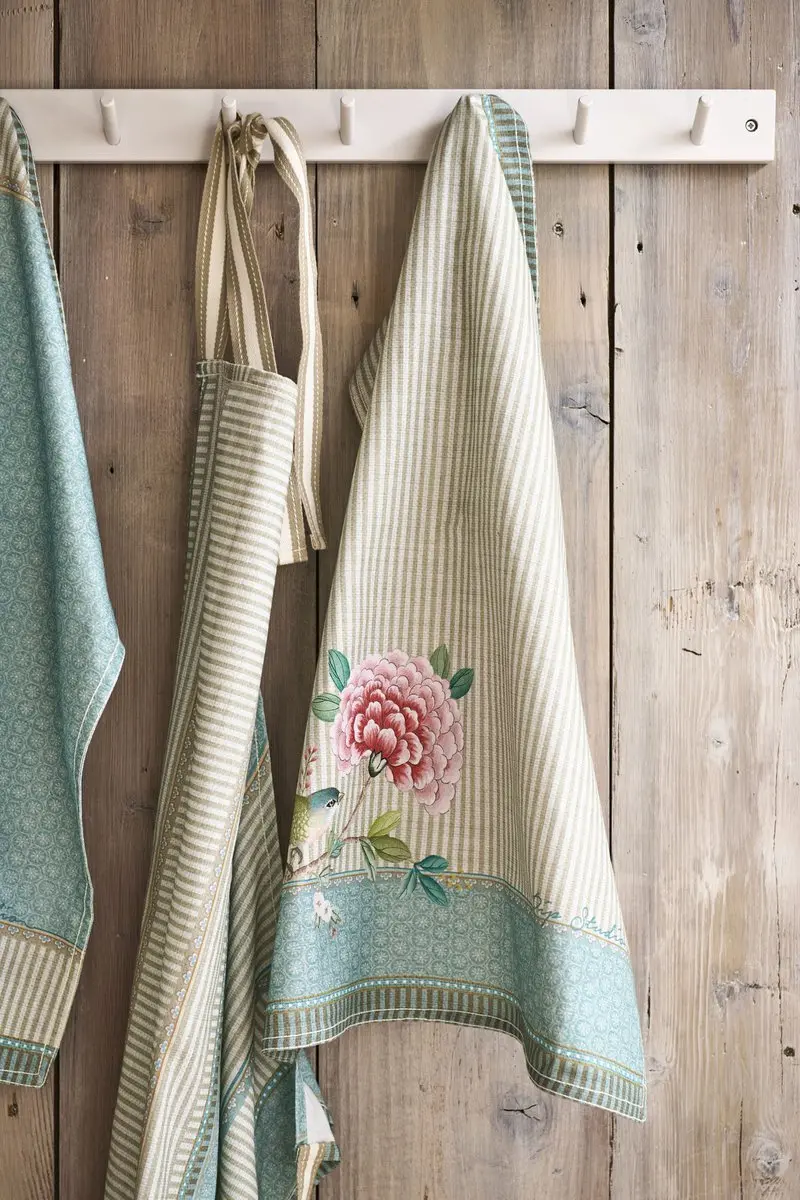 Pip Studio Blushing Birds Kookschort - Khaki Katoen