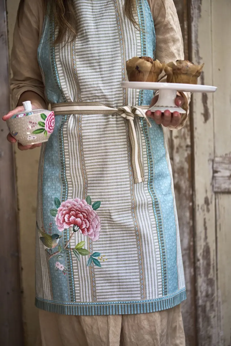 Pip Studio Blushing Birds Kookschort - Khaki Katoen