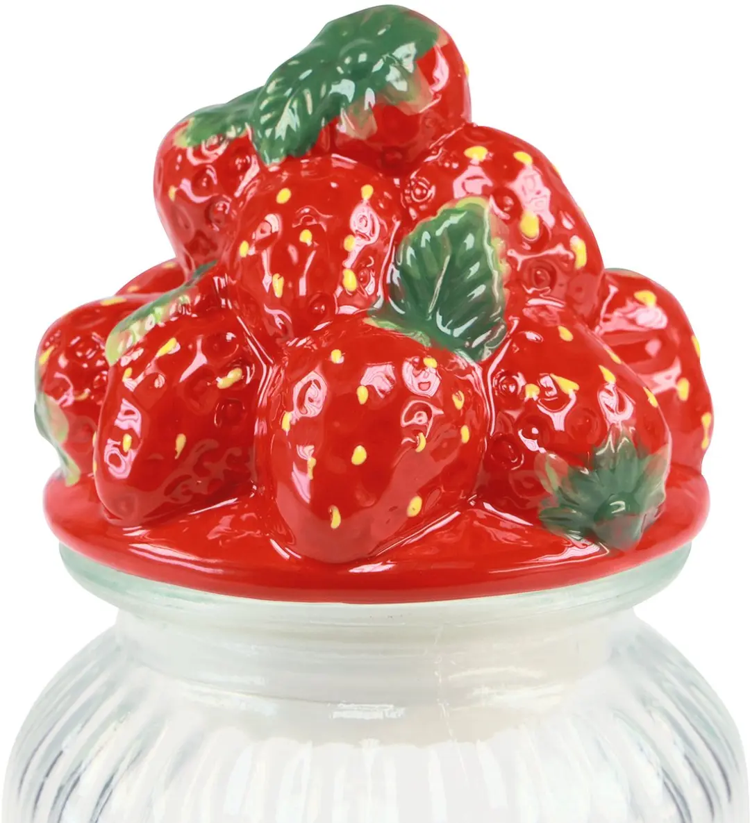 Decoris Voorraadpot Aardbei 1000ml - Ø11cm - Glas