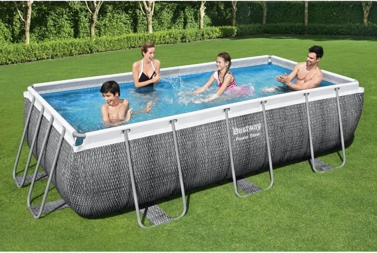 Bestway Power Steel 56721 Opzetzwembad - 6478L - 404x201x100cm - Grijs - afbeelding 6 van 6