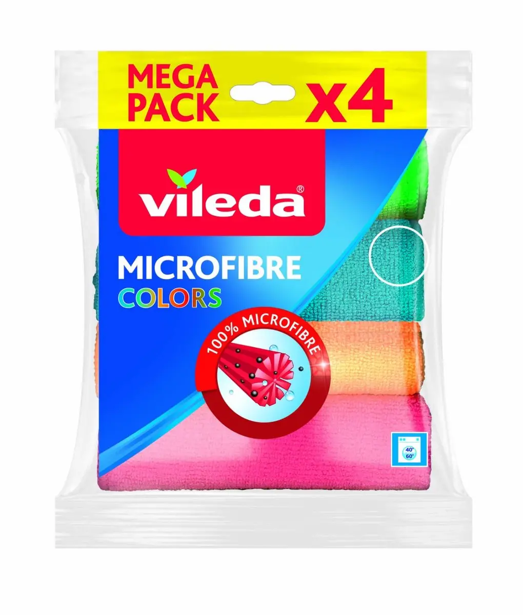 Vileda Colors Microvezeldoekjes - 4 Stuks - Kleurrijk