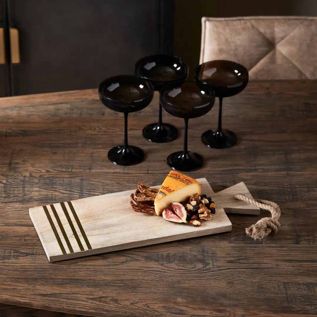 Riviera Maison Snijplank Hout Golden Stripes - Naturel