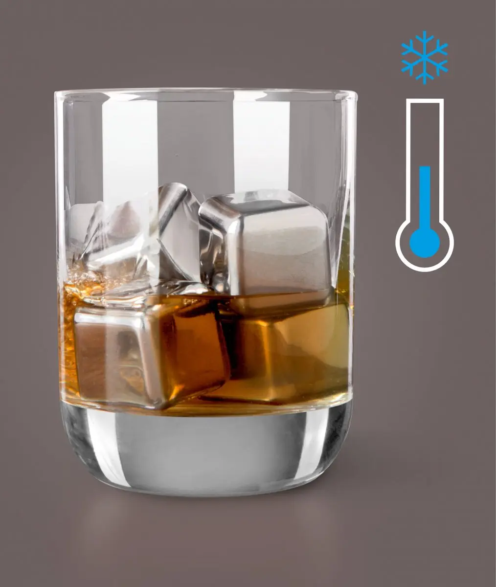 VacuVin Whiskey Stones RVS - Set van 4