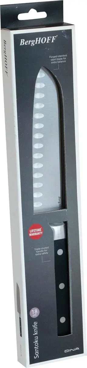 BergHOFF DiNA Santoku Mes 18cm - Zwart