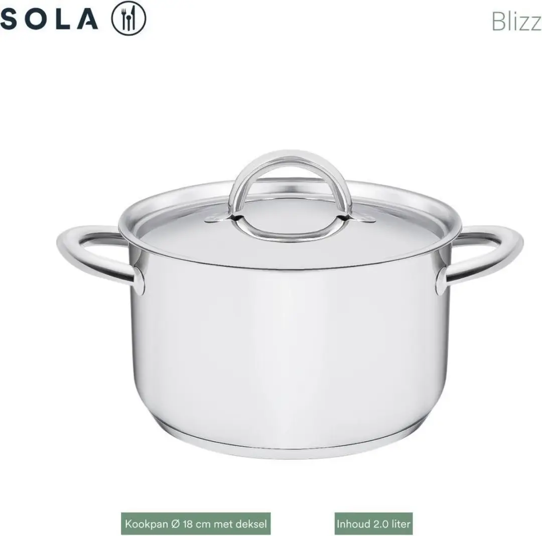 Sola Blizz RVS Pannen 4-delig - 16cm/1.5L - Zilver