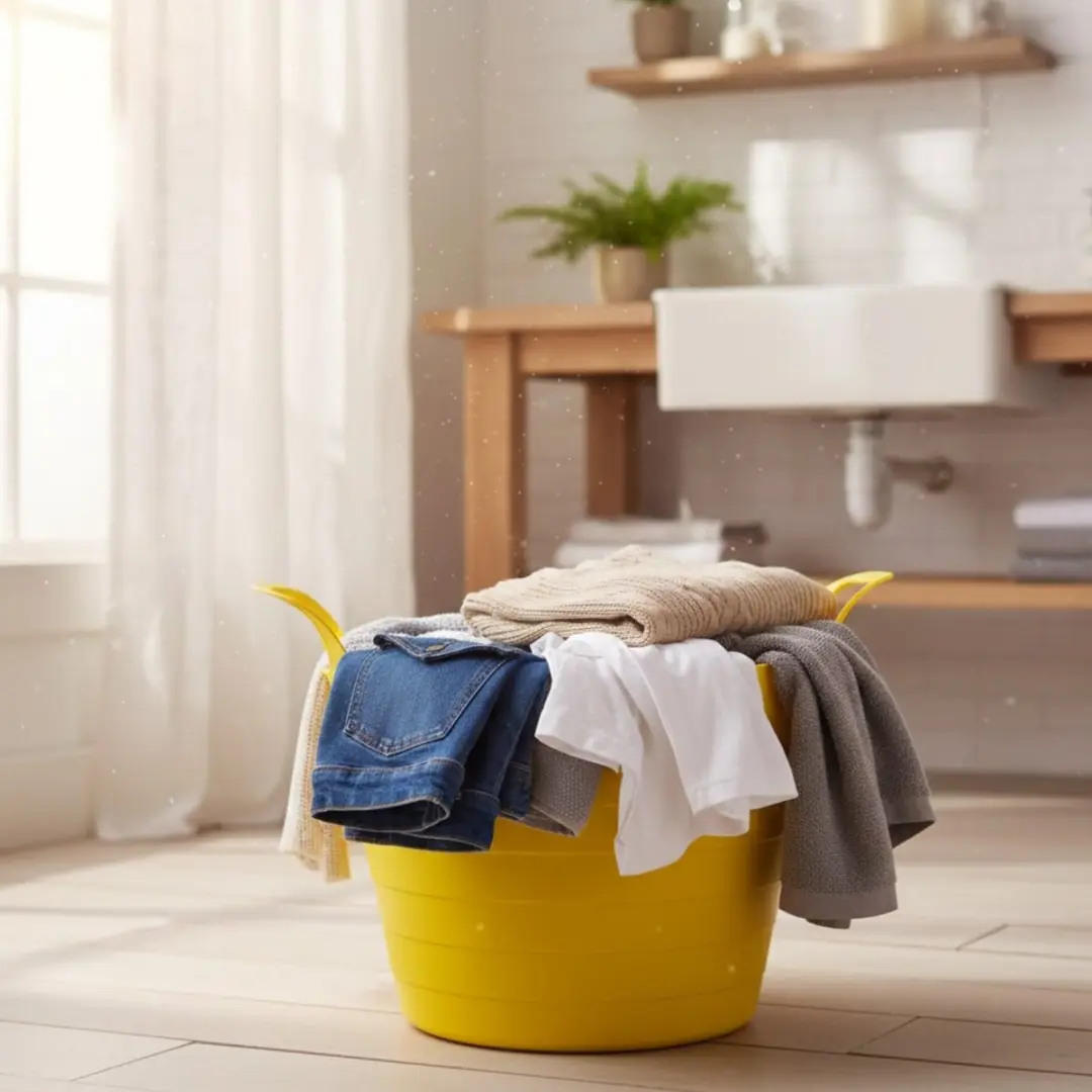 Excellent Houseware Flexibele Wasmand Geel - 3 Stuks 30L