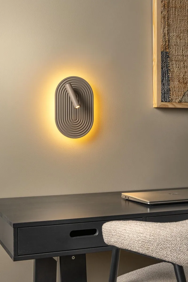 Lucide Carmino Wandlamp LED 9.8W - Taupe