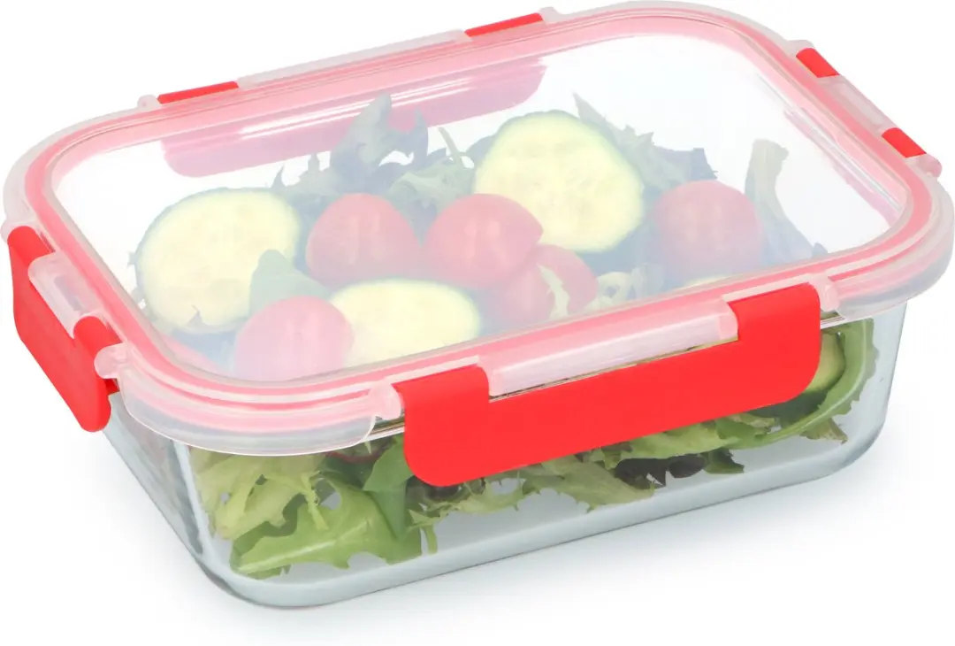 Alpina Vershouddoos Glas - 1 Liter - 13 Vakken - Transparant/Rood