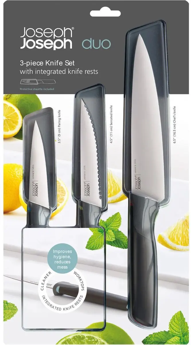 Joseph Joseph Duo Opal Messen Set 3 Stuks - Zwart