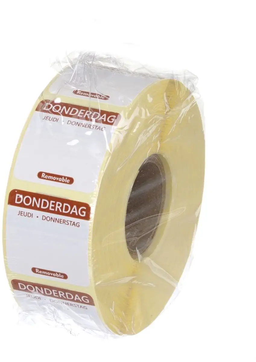 Hendi Herbruikbare Dagstickers Donderdag Bruin 1000 Stuks
