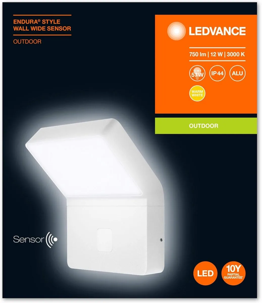 LEDVANCE ENDURA Style Wall Wide Wandlamp 12W - Warm Wit - IP44