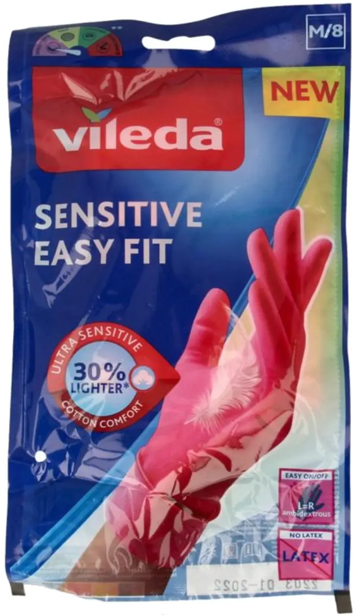 Vileda Sensitive Easy Fit Nitril Handschoenen M - Roze