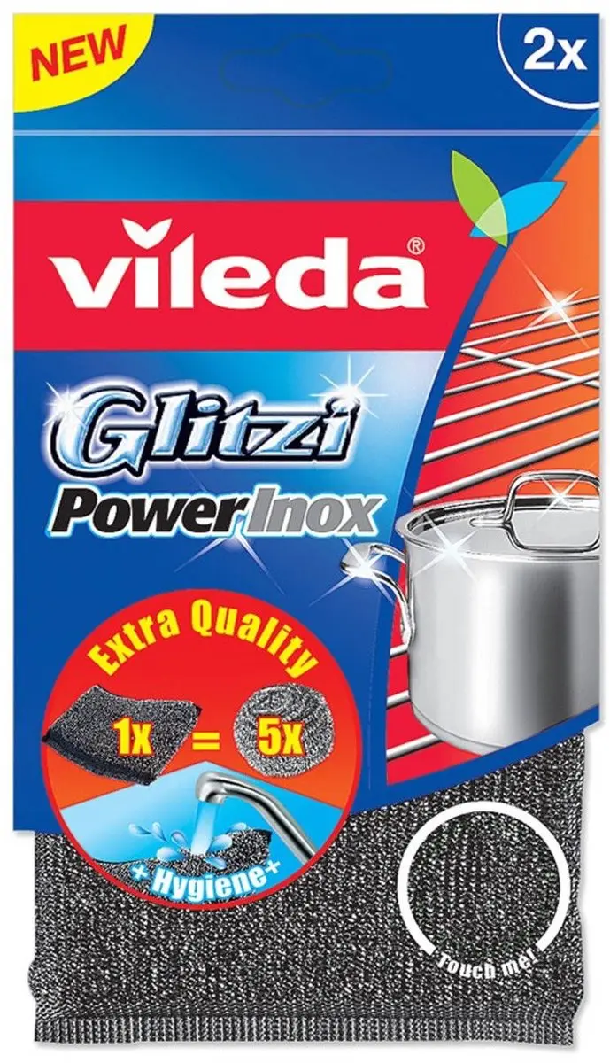 Vileda Glitzi Power Inox Schuurspons - 2 Stuks - afbeelding 6 van 6
