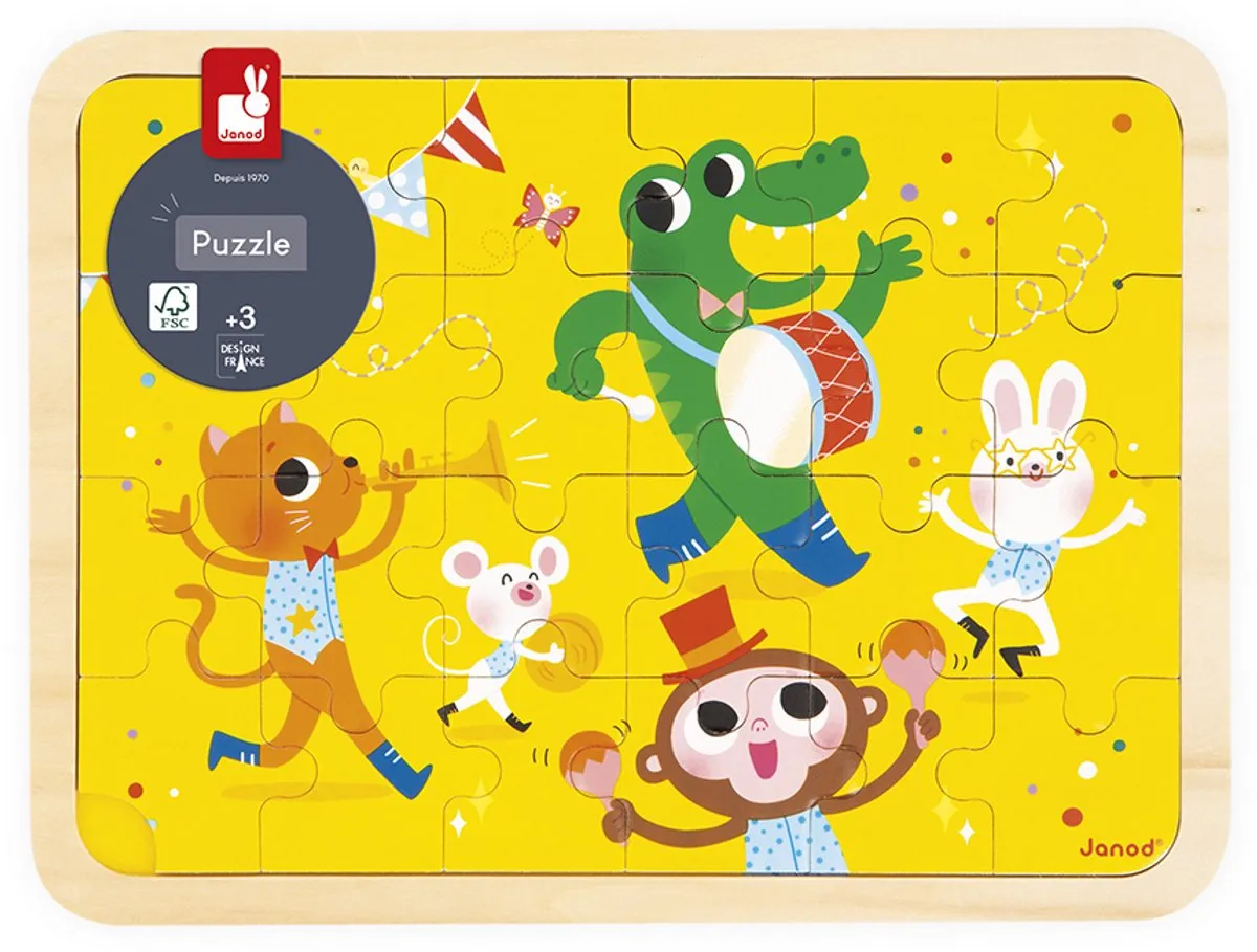 Janod Houten Puzzel 'Het Is Feest' 24-delig - 24 Stukjes