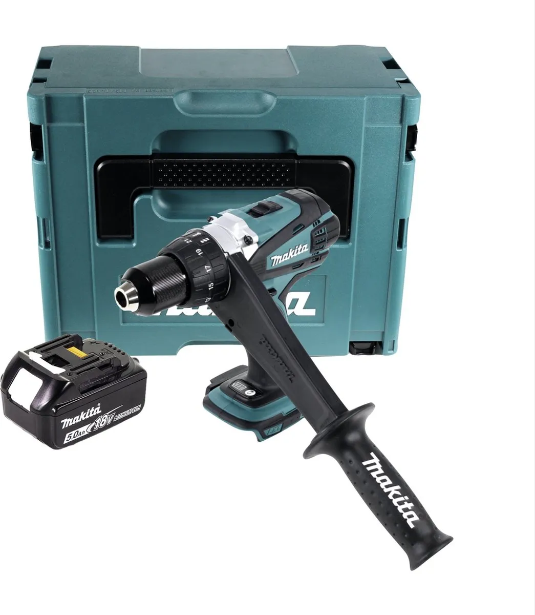 Makita DDF458 18V Accuboormachine - 91Nm - 21 standen - 2 snelheden - 1x 5.0Ah - afbeelding 2 van 5