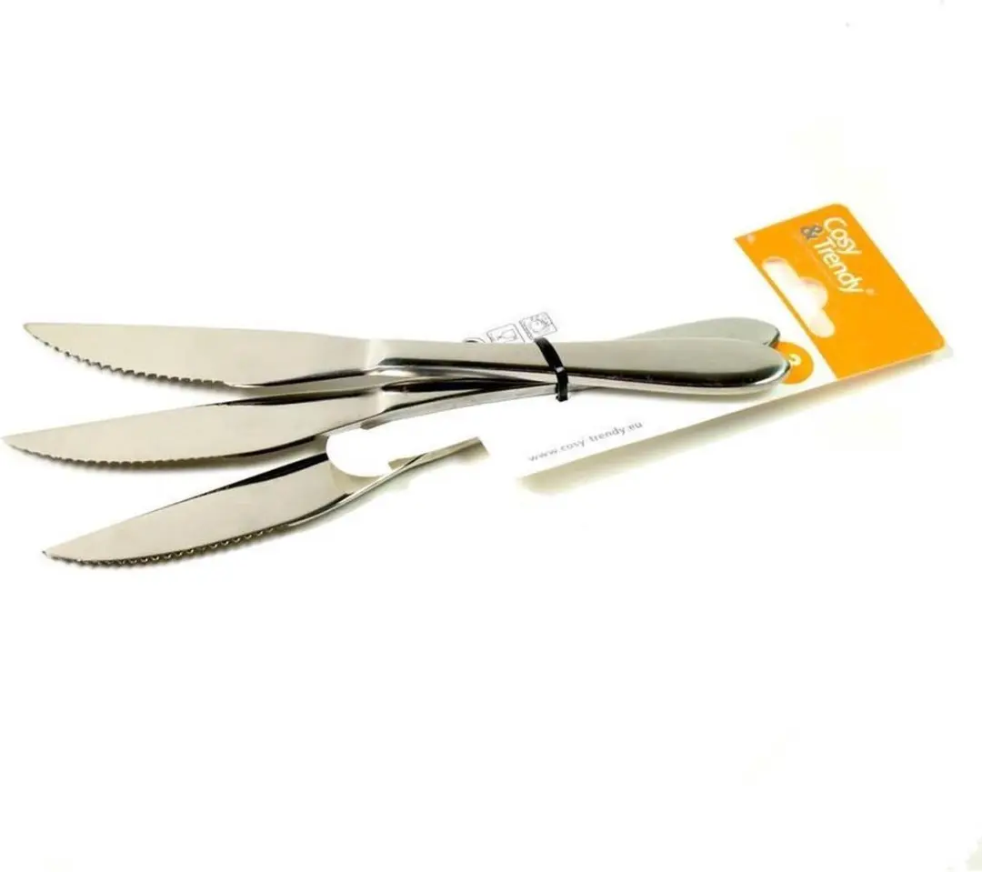 Cosy&Trendy New Sleek Steakmessen - 3 Stuks - RVS