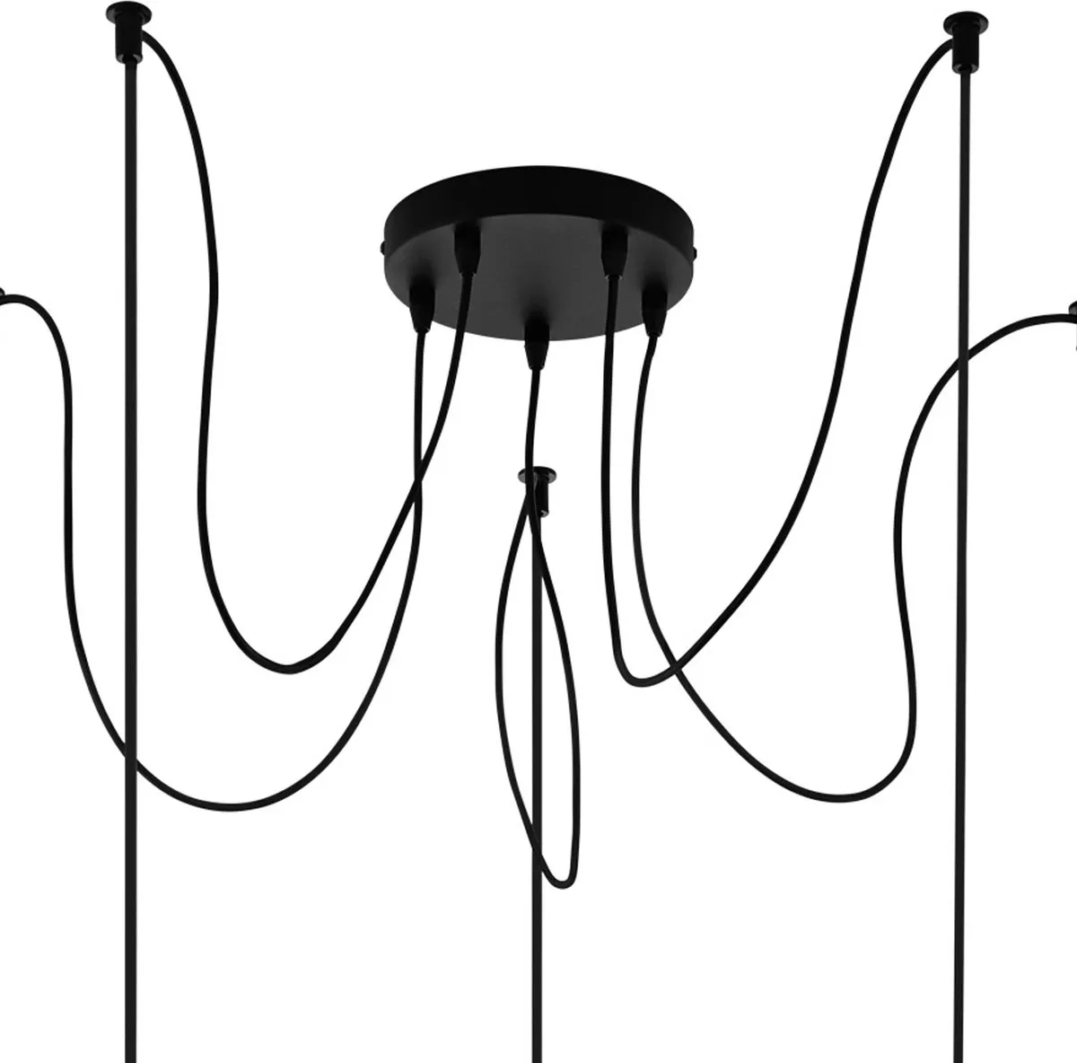Eglo Claverdon Hanglamp 5xE27 - Ø80cm - Zwart/Bruin