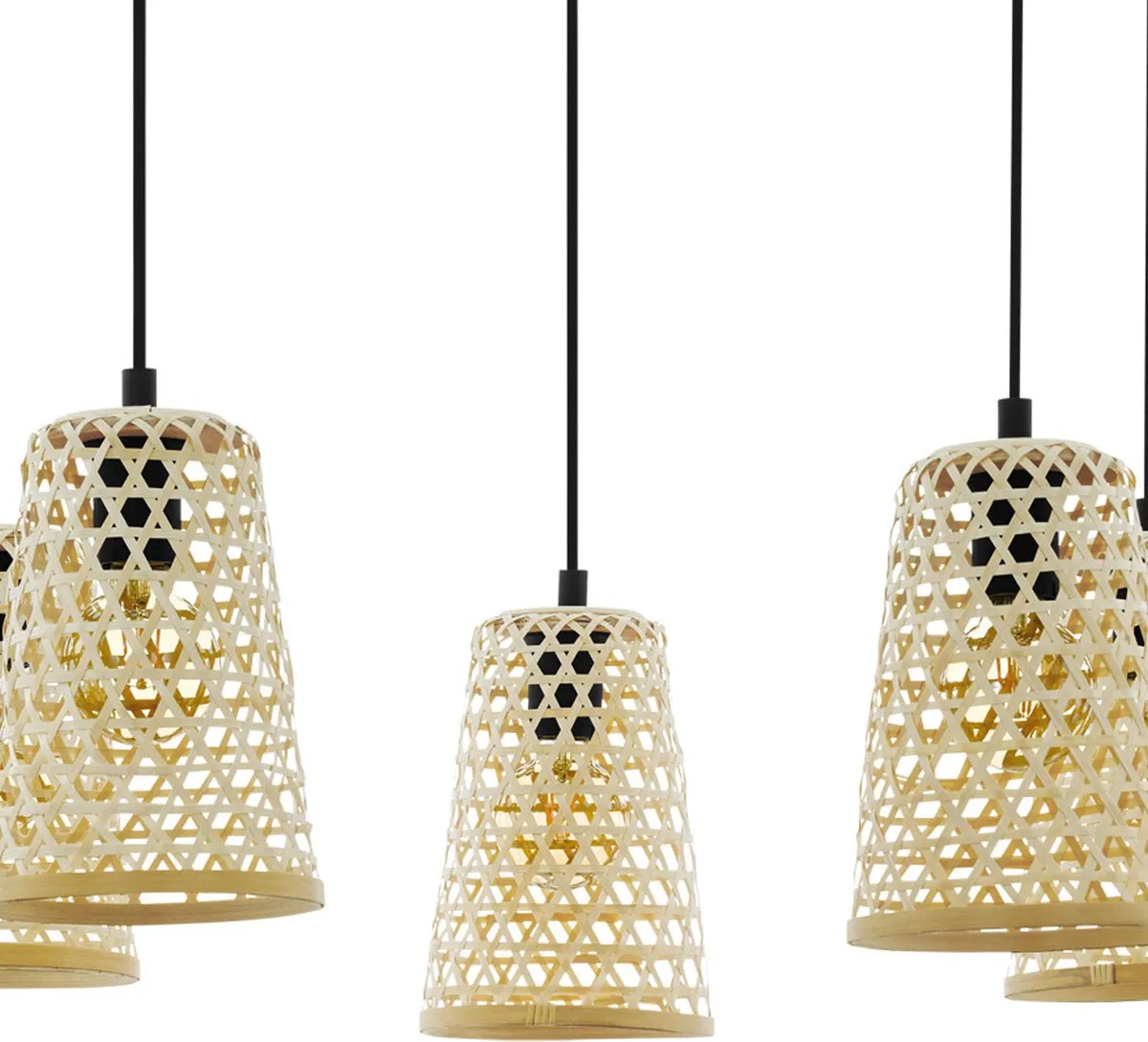 Eglo Claverdon Hanglamp 5xE27 - Ø80cm - Zwart/Bruin