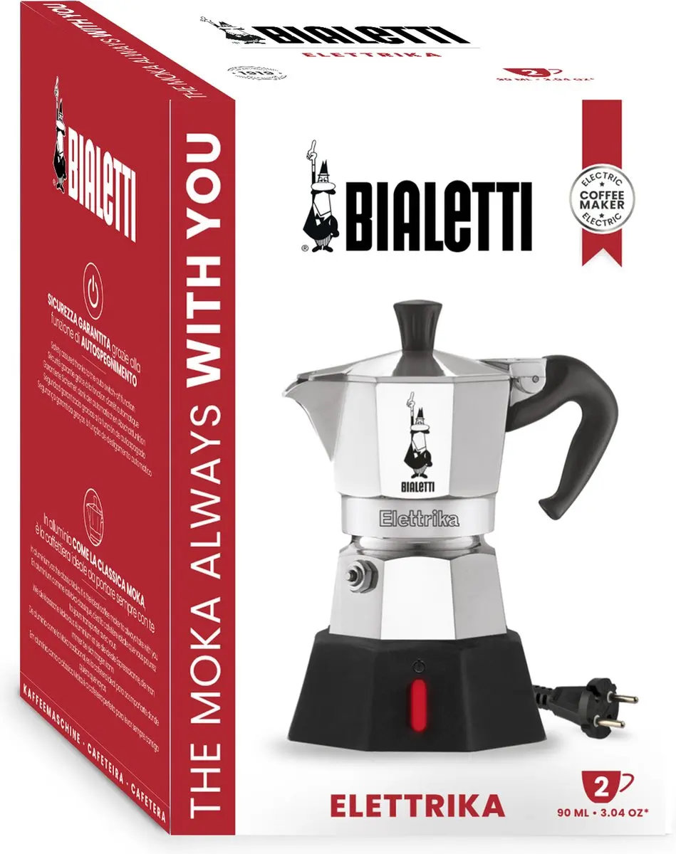 Bialetti Moka Elektrika 2 Kops - 230V - Zilver