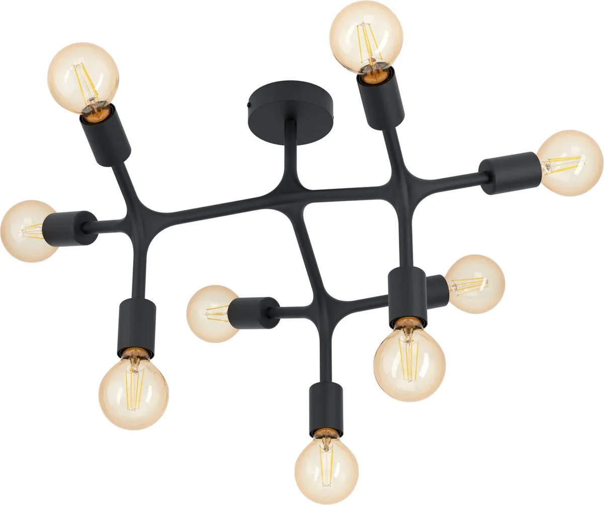 Eglo Bocadella Plafondlamp E27 - 12 Lichtpunten - Ø64cm - Zwart