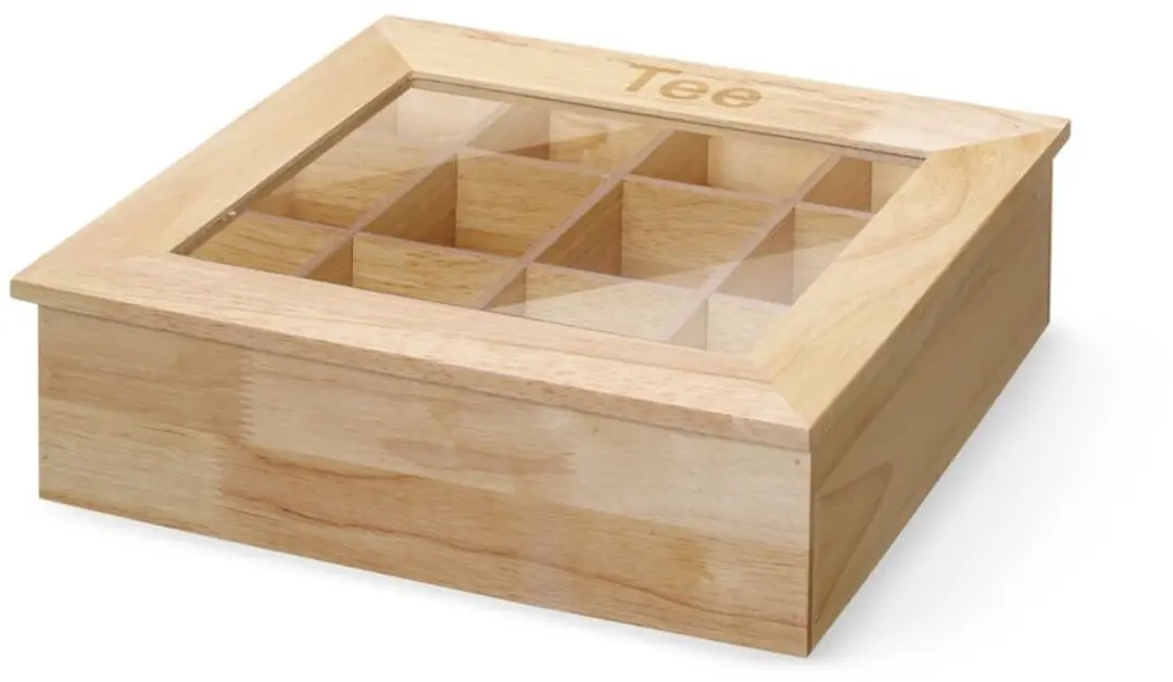 HENDI Theedoos Houten 12 Compartimenten 30x28cm - Bruin - afbeelding 6 van 6