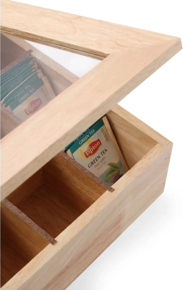 HENDI Theedoos Houten 12 Compartimenten 30x28cm - Bruin