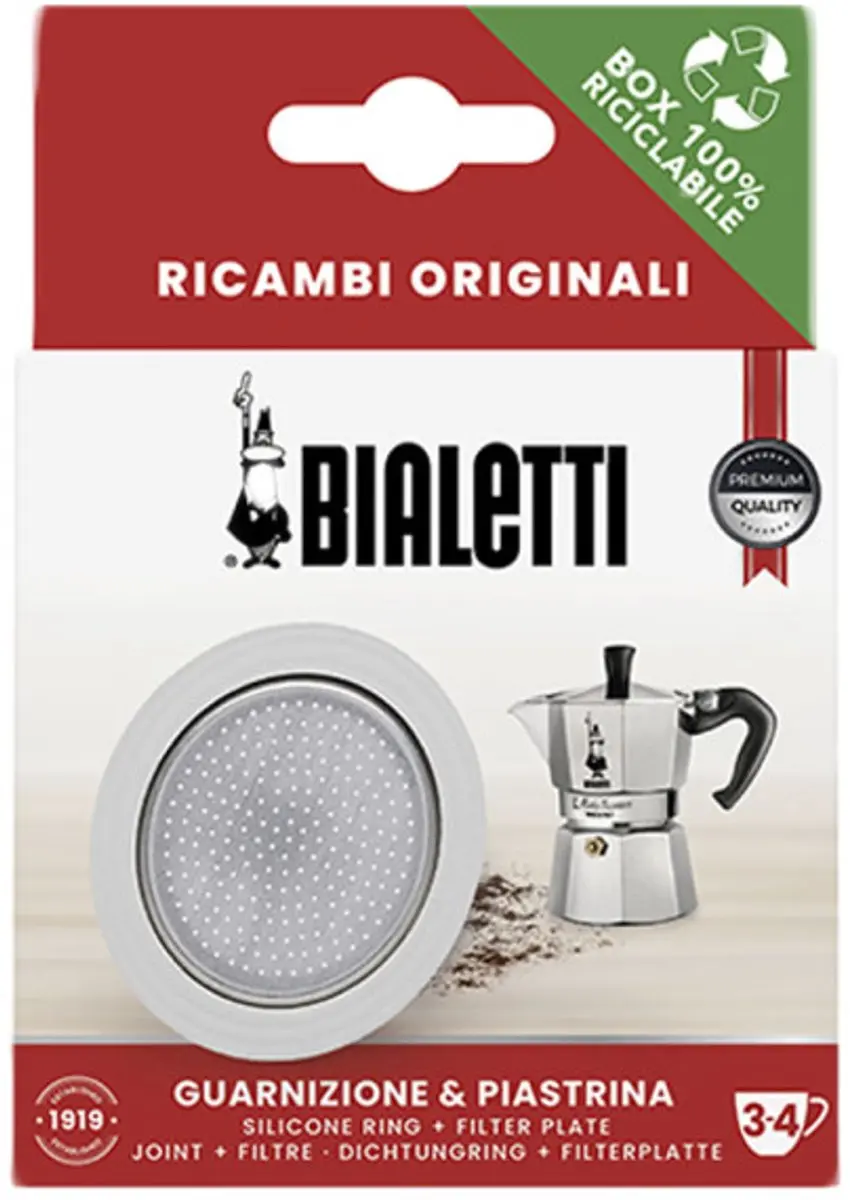 Bialetti Filterplaatje & Siliconen Ring 0800039 - 6,5cm - RVS