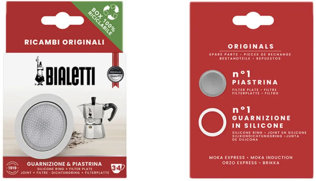 Bialetti Filterplaatje & Siliconen Ring 0800039 - 6,5cm - RVS