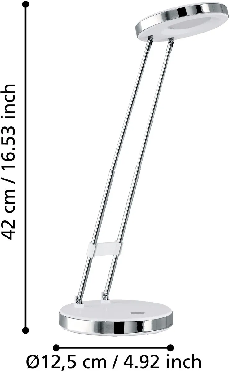 Eglo Gexo LED Tafellamp - Wit/Chroom - afbeelding 6 van 6