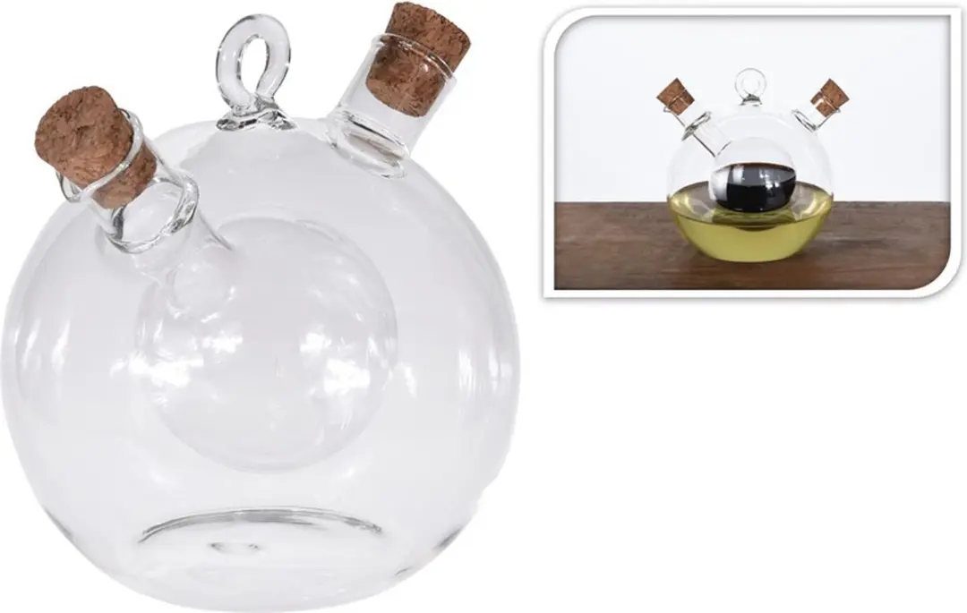 Excellent Houseware Olie/Azijnfles Glas 480ml - Transparant - afbeelding 6 van 6