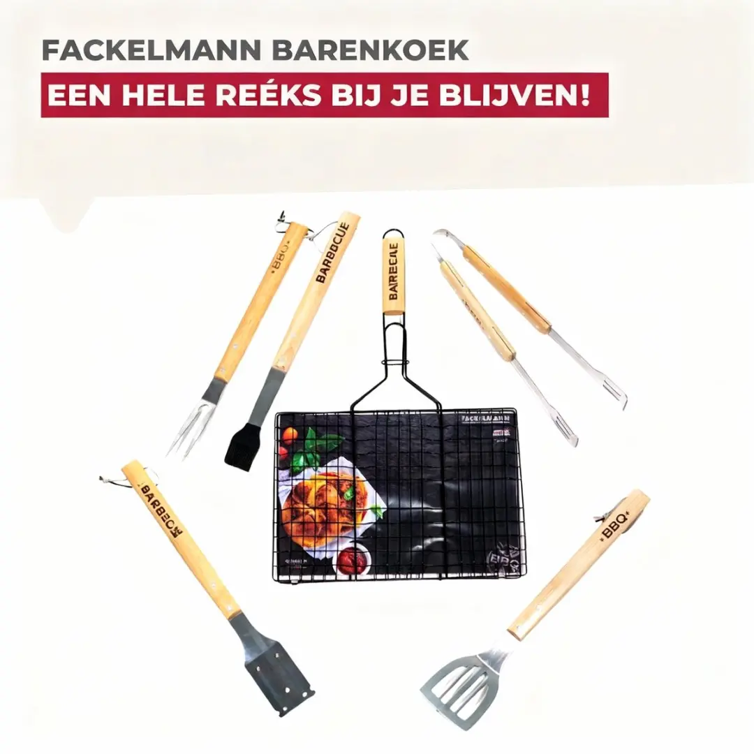 Fackelmann BBQ Tang 39cm - Roestvrij staal/Hout - afbeelding 6 van 6