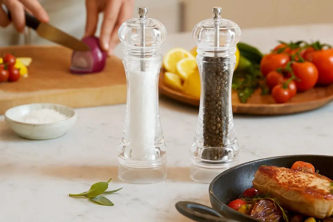 Cookinglife Peper- en Zoutmolenset Rocca Transparant 21,5 cm - Set van 2